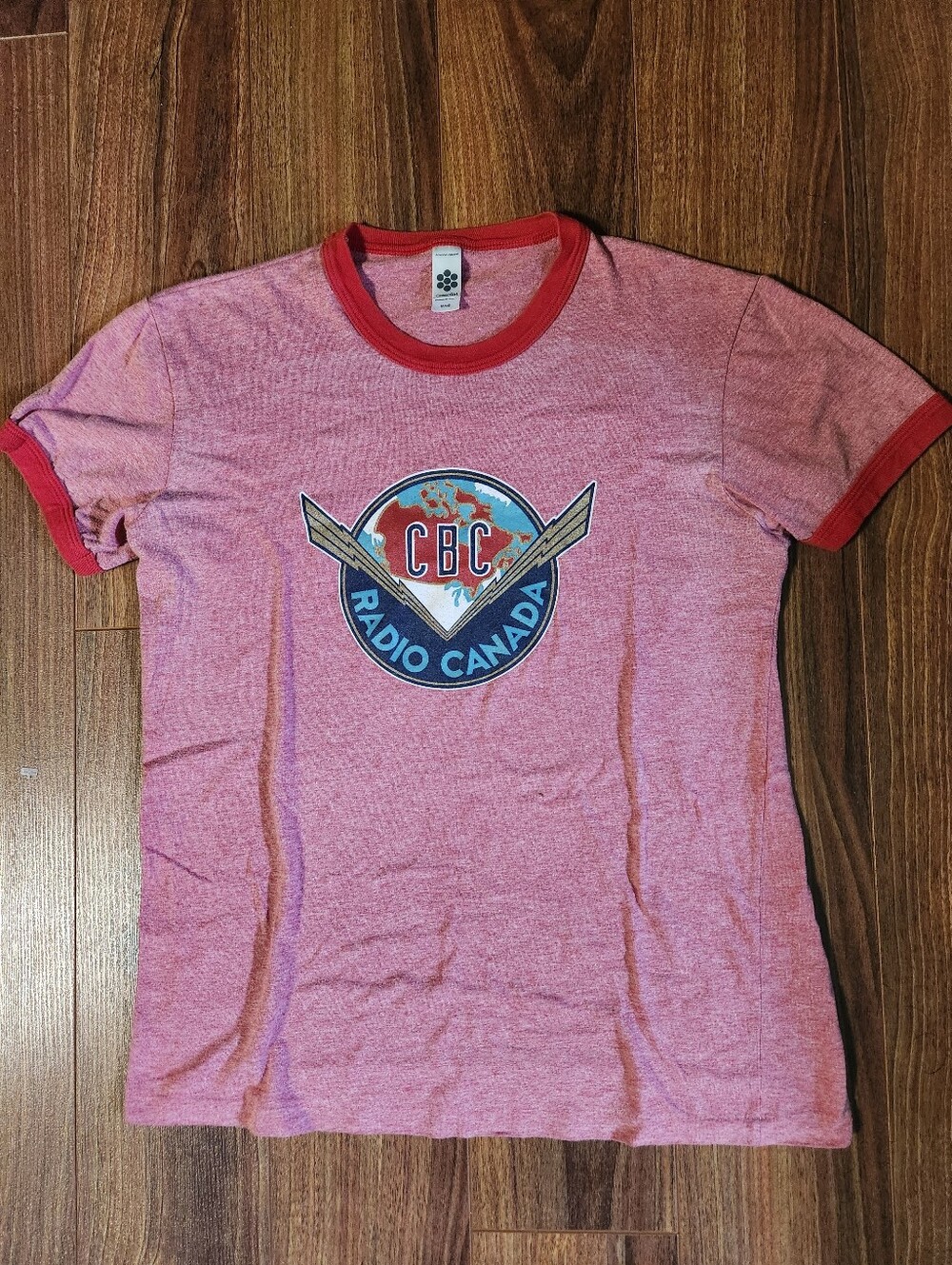 Vintage Inspired CBC Radio Red Ringer Short Sleeve T Shirt XS